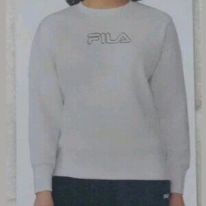 FILA Gardenia Crewneck Sweatshirt Ivory XXL NWT Logo Pullover